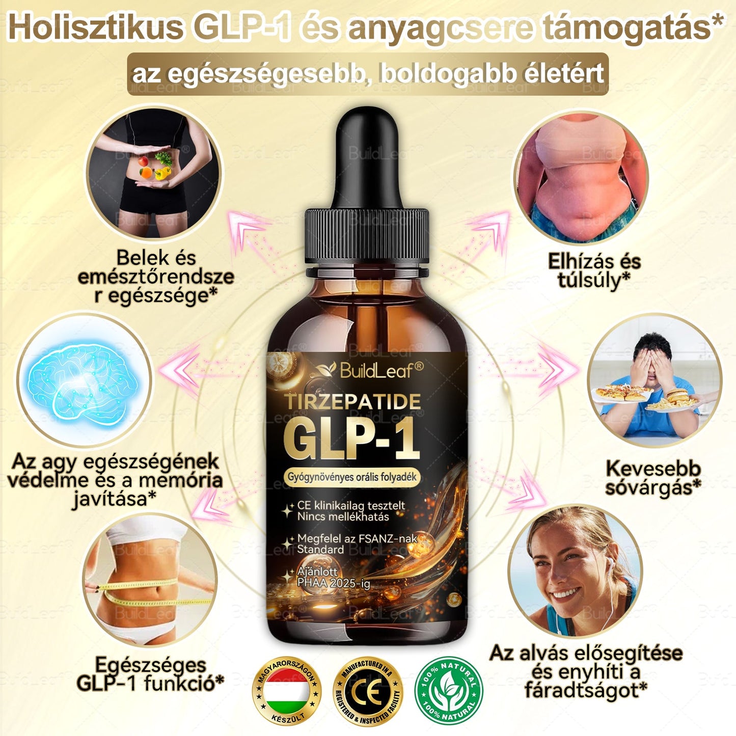 Mayo Clinic Ajánlott | Hivatalos Bolt | BuildLeaf® TIRZEPATIDE GLP-1 Gyógynövényes Orális Folyadék 👍